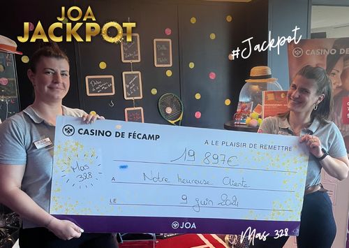 Cheque du gagnant du jackpot de 19897 euros au casino joa de fecamp