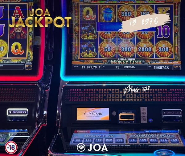 jackpot de 19897 euros sur la machine a sous egyptian riches au casino joa de fecamp