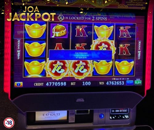 jackpot de 47626 euros sur la machine a sous ingotcha au casino joa de bagnoles de l'orne