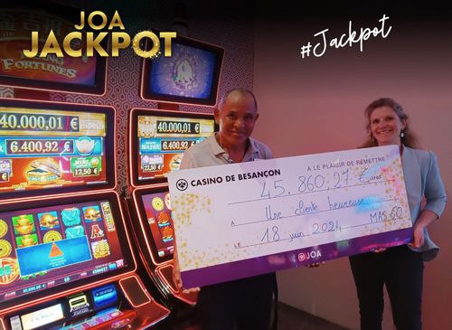 jackpot de 45860 euros sur la machine rising fortunes jin ji bao xi au casino joa besancon